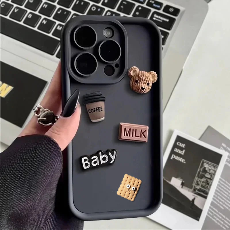 Cute 3D Bear Cartoon Case For iPhone