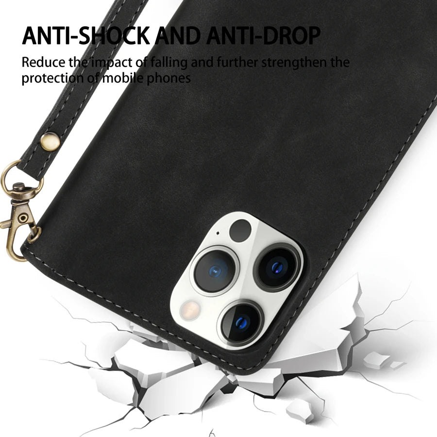 Leather Wallet Phone Case For iPhone