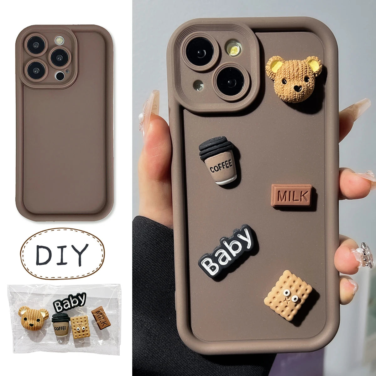 Cute 3D Bear Cartoon Case For iPhone