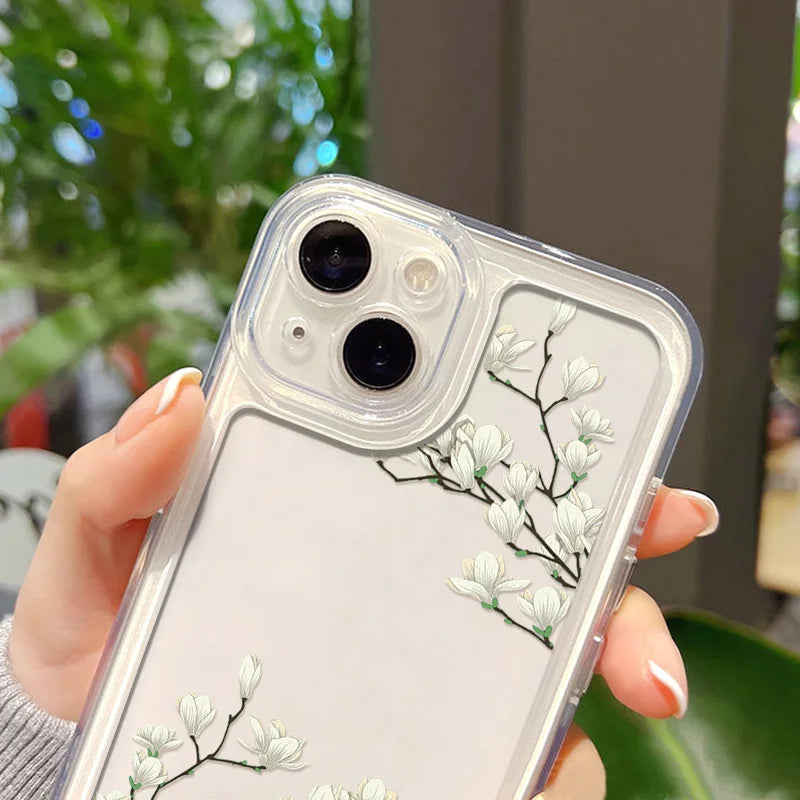 Clear Flower Phone Case