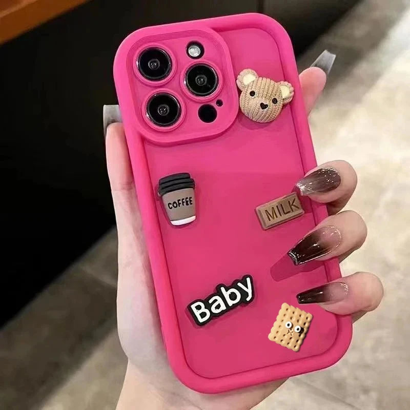 Cute 3D Bear Cartoon Case For iPhone