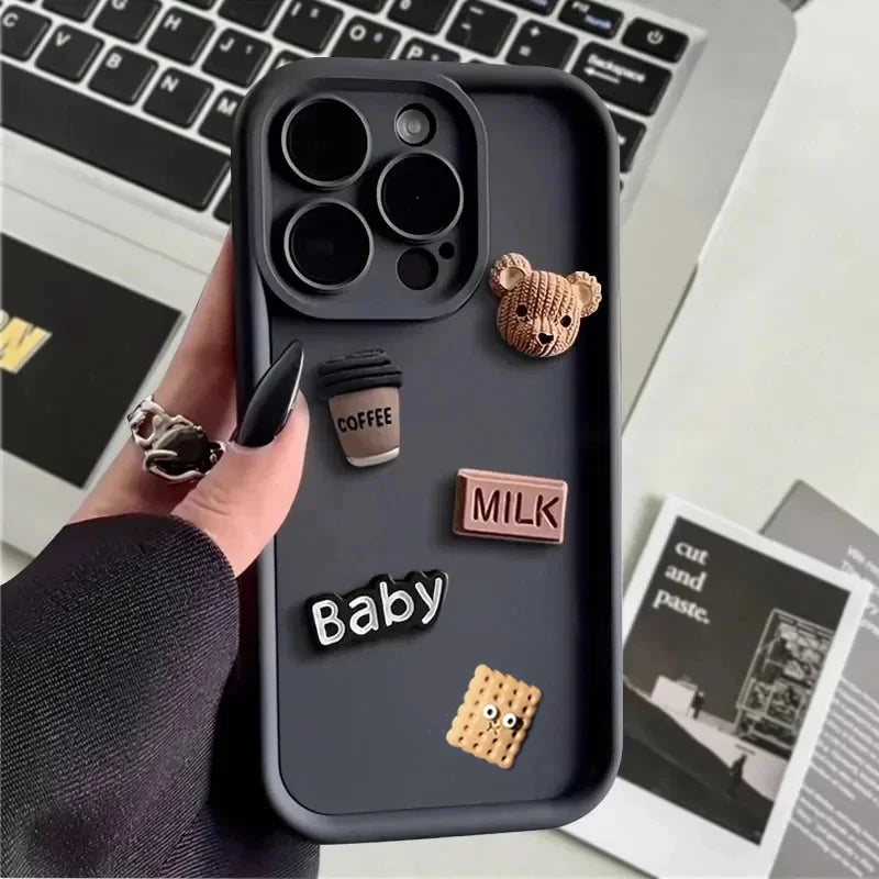 Cute 3D Bear Cartoon Case For iPhone