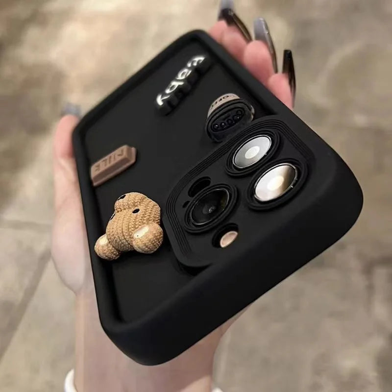 Cute 3D Bear Cartoon Case For iPhone